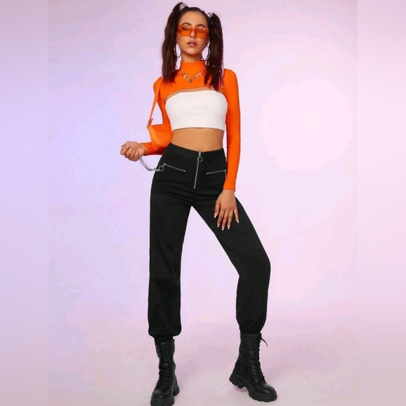 NWOT Mock Neck Super Crop Shrug Top - Picture 4 of 5